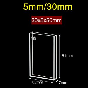Quartz 30/5mm Quartz Fluorescence Cuvette, 6ml, Sintered 83, Five-Way Light, No Cap, 1pc/ea, C305CR