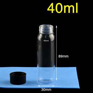 Quartz Screw-Cap Bottle, 40ml, Ø30×89mm, JGS2, PP Cap with PTFE Gasket, 1pc/ea, C401TC