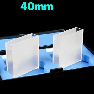 Quartz 40mm Standard Cuvette, 14ml, Sintered 80, Two-way Light, PTFE Cap, Pack of Two, C402CA1