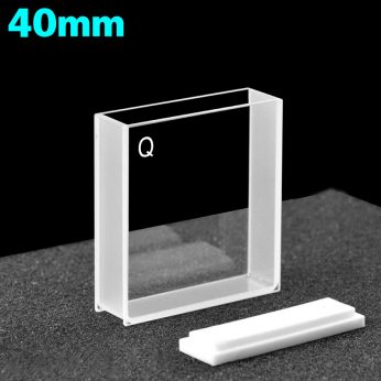 Quartz 40mm Large Surface Light-
Transmitting Cuvette, 14ml, Sintered 80, Two-way Light, PTFE Cap, 1pc/ea, C402CA2