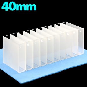 Glass 40mm Glass Cuvette, 14ml, Sintered 80, Two-way Light, PTFE Cap, pack of ten, C402CA7