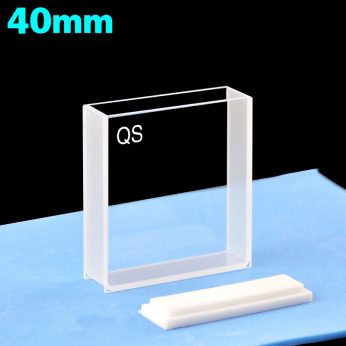 Quartz 40mm Large Surface Light-
Transmitting Cuvette, 14ml, Molded 83, Two-way Light, PTFE Cap, 1pc/ea, C402CE2