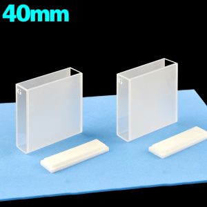 Glass 40mm Glass Cuvette, 14ml, Molded 83, Two-way Light, PTFE Cap, Pack of Two, C402CE4