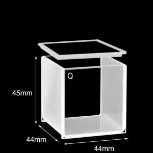Quartz 40mm Standard Cuvette With Lid, 64ml, Sintered 83, Two-way Light, Quartz Cover, 1pc/ea, C402CR13