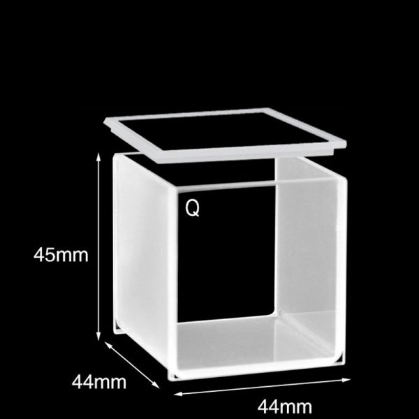 C402CR13 40mm Standard Cuvette With Lid 64ml Two way Light Quartz Cover 1pc ea