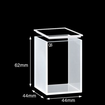 Quartz 40mm Standard Cuvette With Lid, 96ml, Sintered 83, Two-way Light, Quartz Cover, 1pc/ea, C402CR14