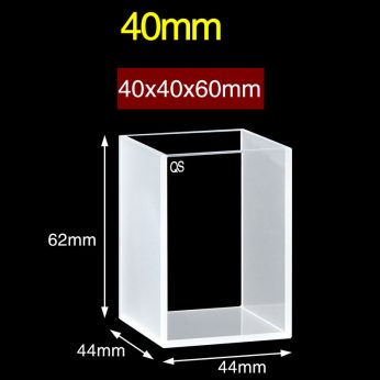 Quartz 40mm Quartz Two-Way Cuvette, 76.8ml, Sintered 83, Two-way Light, PTFE Cap, 1pc/ea, C402CR4