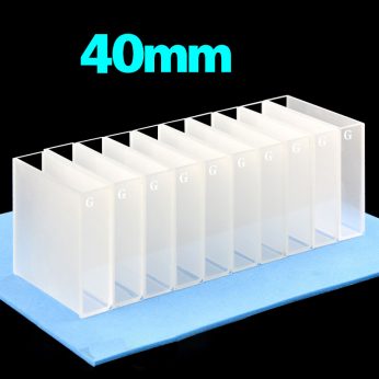 Glass 40mm Glass Cuvette, 14ml, Sintered 83, Two-way Light, PTFE Cap, Pack of ten, C402CR5