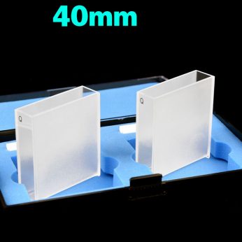 Quartz 40mm Standard Cuvette, 14ml, Standard 80, Two-way Light, PTFE Cap, Pack of Two, C402CS2