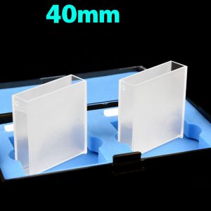 Quartz 40mm Standard Cuvette, 14ml, Standard 80, Two-way Light, PTFE Cap, Pack of Two, C402CS3