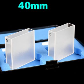 Quartz 40mm Standard Cuvette, 14ml, Standard 80, Two-way Light, PTFE Cap, Pack of Two, C402CS4