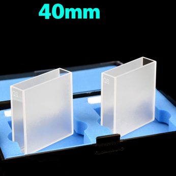 Quartz 40mm Standard Cuvette, 14ml, Standard 80, Two-way Light, PTFE Cap, Pack of Two, C402CS5