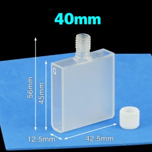 Quartz 40mm Threaded Cuvette, 14ml, Sintered 83, Two-Way Light, Screw Cap, 1pc/ea, C402TR
