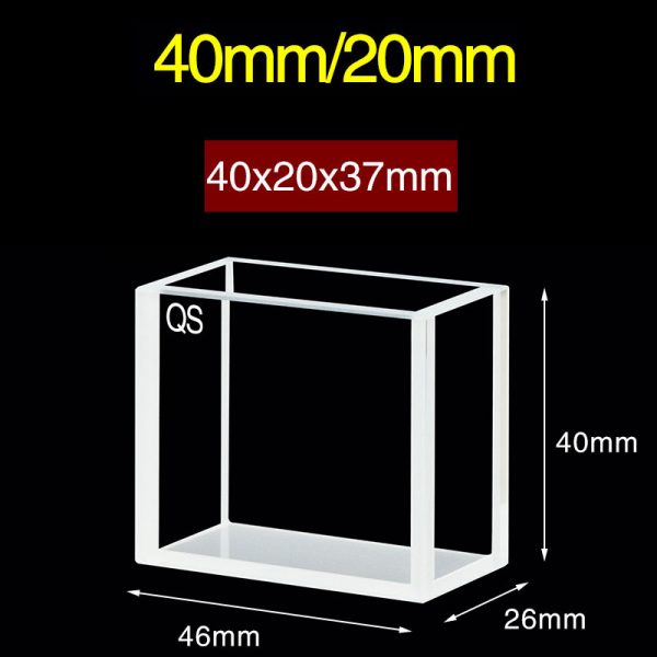 C404CR 40 20mm Quartz Fluorescence Cuvette 23.6ml Four Way Light PTFE Cap 1pc ea