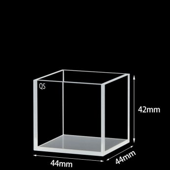 Quartz 40mm Standard  Cuvette, 64ml, Sintered 83, Four-Way Light, Quartz Cover, 1pc/ea, C404CR3