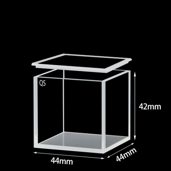 C404CR4 40mm Standard Cuvette With Lid 64ml Four Way Light Quartz Cover 1pc ea