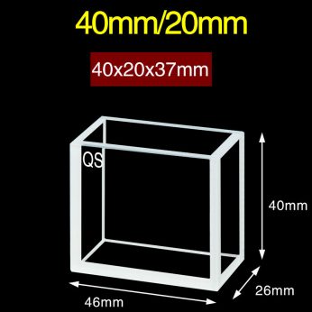 Quartz 40/20mm Quartz Fluorescence Cuvette, 23.6ml, Sintered 83, Five-Way Light, PTFE Cap, 1pc/ea, C405CR
