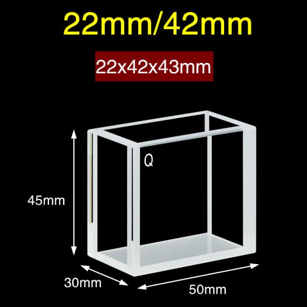 C424CR 42 22mm Quartz Fluorescence Cuvette 31.7mm Four Way Light PTFE Cap 1pc ea