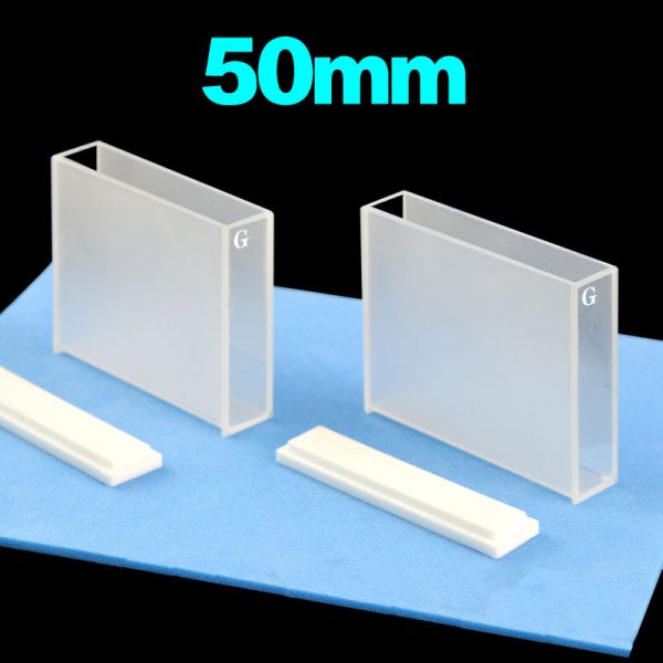 C502CA1 50mm Glass Cuvette 17.5ml Two way Light PTFE Cap Pack of Two