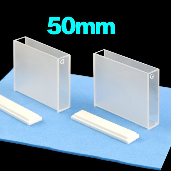 C502CA8 50mm Glass Cuvette 17.5ml Two way Light PTFE Cap Pack of Two