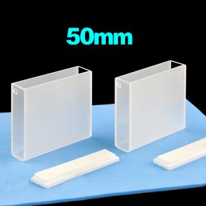 Glass 50mm Glass Cuvette, 17.5ml, Molded 83, Two-way Light, PTFE Cap, Pack of Two, C502CE8