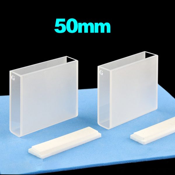 C502CR1 50mm Glass Cuvette 17.5ml Two way Light PTFE Cap Pack of Two
