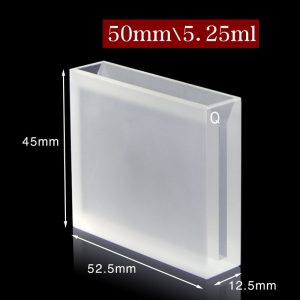 Quartz 50mm Micro Volume Cuvette, 5.25ml, Sintered 83, Two-way Light, No Cap, 1pc/ea, C502CS4
