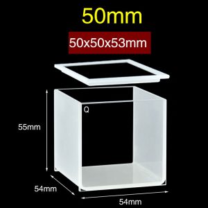 Quartz 50mm Capped Fluorescence Cuvette, 125ml, Sintered 83, Two-way Light, No Cover, 1pc/ea, C502CS6