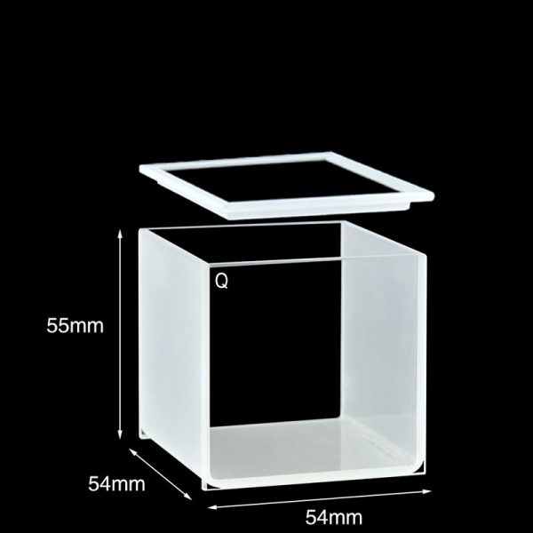 C502CS8 50mm Standard Cuvette With Lid 125ml Two way Light Quartz Cover 1pc ea 1