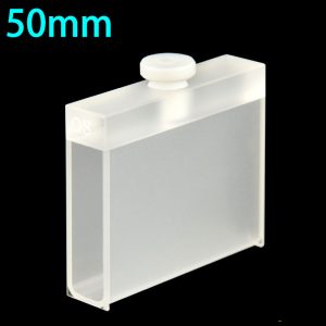 Quartz 50mm Stoppered Cuvette, 17.5ml, Sintered 83, Two-Way Light, PTFE Stopper, 1pc/ea, C502SS