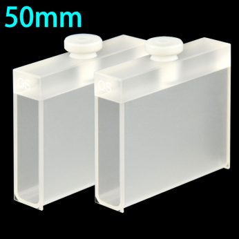 Quartz 50mm Cuvette With Stopper, 17.5ml, Standard 80, Two-way Light, Stopper, Pack of Two, C502SS1