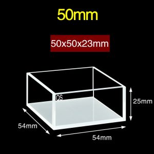 Quartz 50mm Quartz Fluorescence Cuvette, 46ml, Sintered 83, Four-Way Light, No Cap, 1pc/ea, C504CR