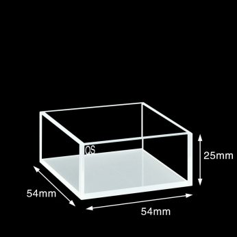 Quartz 50mm Standard  Cuvette, 50ml, Sintered 83, Four-Way Light, Quartz Cover, 1pc/ea, C504CR2