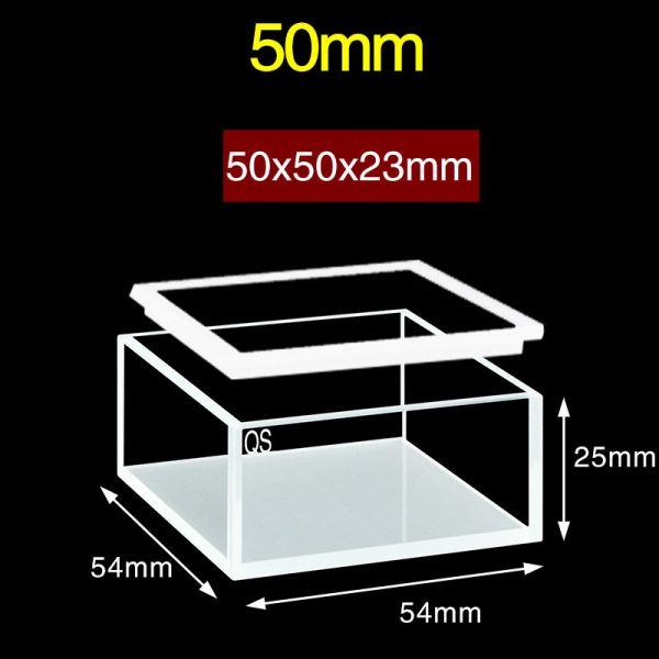 C504CR3 50mm Cuvette With Cover Made Of Quartz For Fluorescence 46ml Four Way Light Quartz Cover 1pc ea