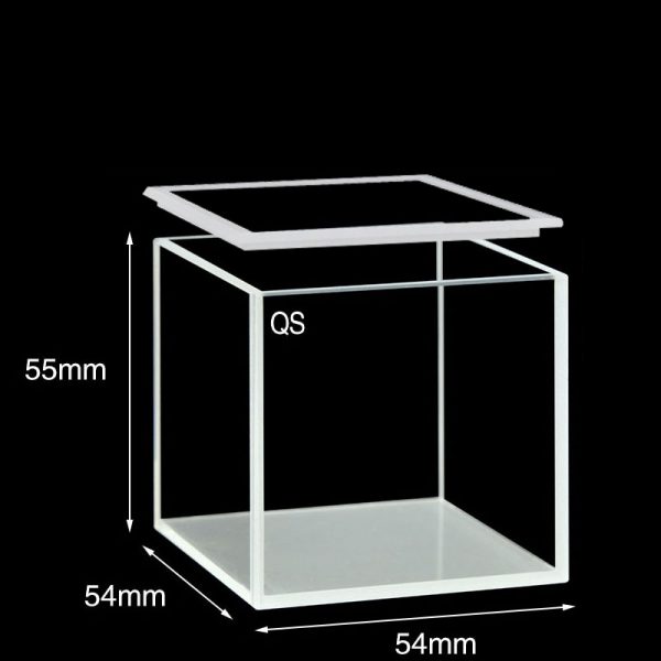 C504CR4 50mm Standard Cuvette With Lid 125ml Four Way Light Quartz Cover 1pc ea
