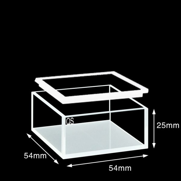 C504CR5 50mm Standard Cuvette With Lid 50ml Four Way Light Quartz Cover 1pc ea