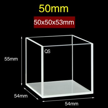 Quartz 50mm Fluorescence Cuvette, 125ml, Standard 80, Four-Way Light, Quartz Cover, 1pc/ea, C504CS