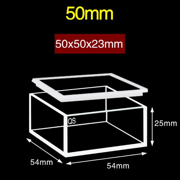 C505CR1 50mm Quartz Fluorescence Cuvette 46ml Five Way Light PTFE Cap 1pc ea