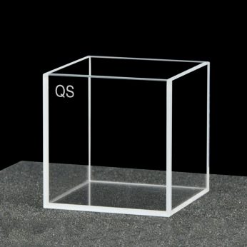 Quartz 50mm Fluorescence Cuvette, 125ml, Sintered 83, Five-Way Light, Quartz Cover, 1pc/ea, C505CR2