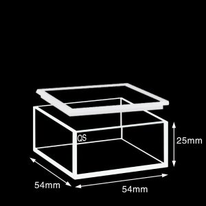 Quartz 50mm Standard Cuvette With Lid, 50ml, Sintered 83, Five-Way Light, Quartz Cover, 1pc/ea, C505CR7