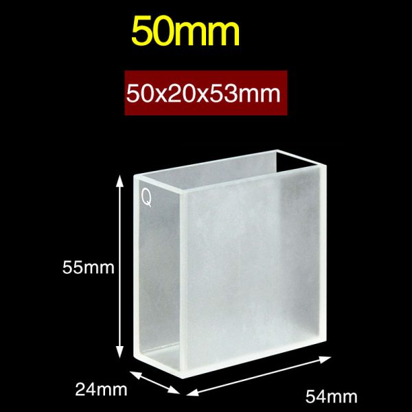 C552CS 55mm Quartz Two Way Cuvette 42.4ml Two way Light PTFE Cap 1pc ea
