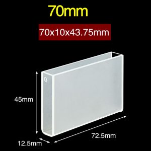 Quartz 70mm Quartz Two-Way Cuvette, 24.5ml, Sintered 83, Two-way Light, No Cap, 1pc/ea, C702CR1