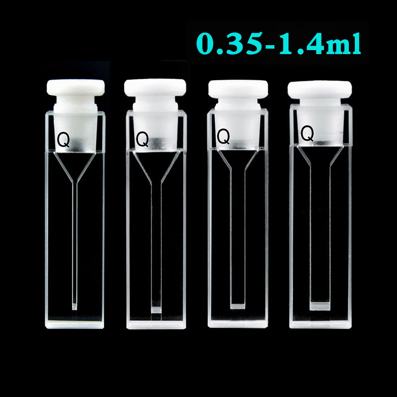 Two-window quartz cuvette with PTFE stopper
