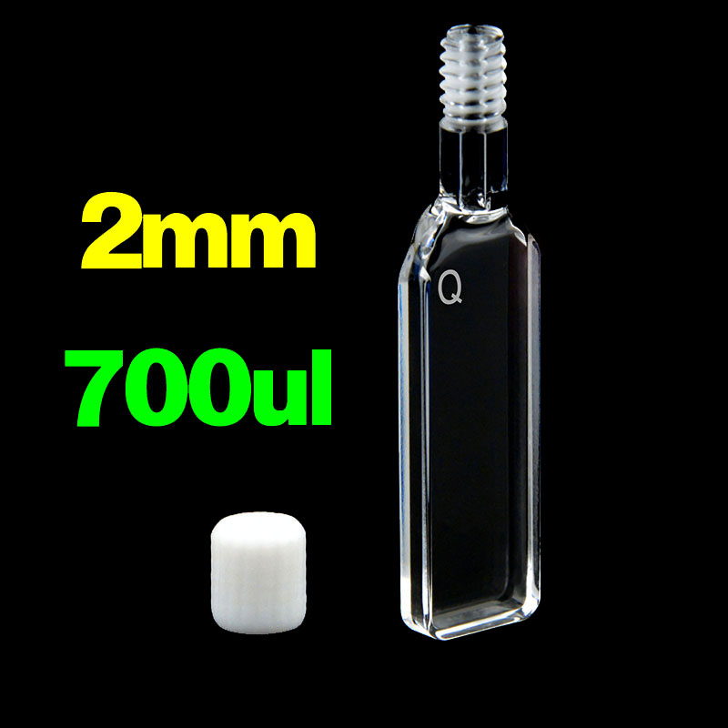Two-way light quartz cuvette with screw top — UV-Vis absorbance configuration