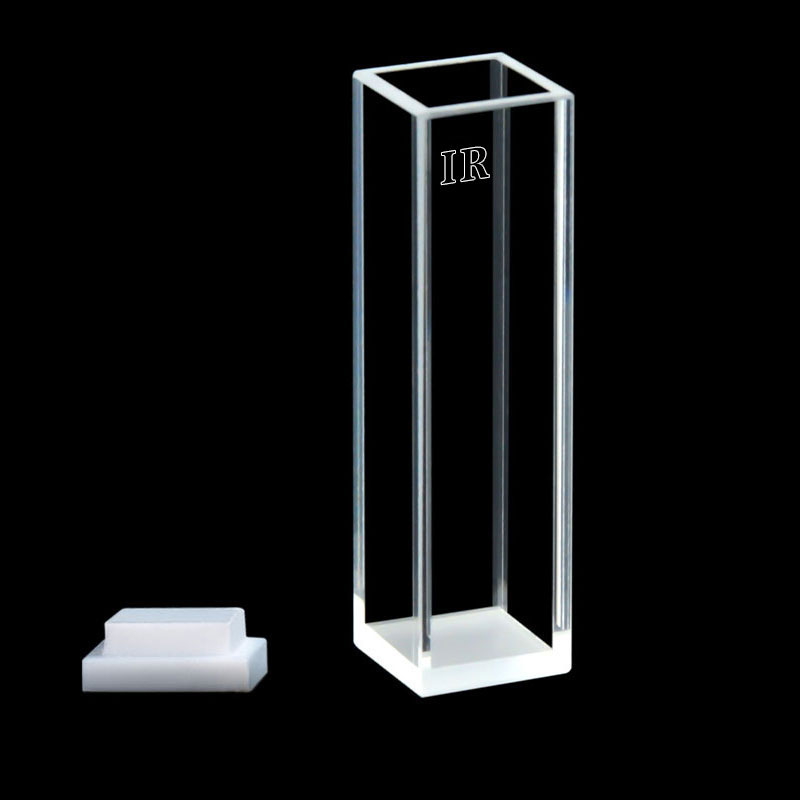 10 mm fluorescence quartz cuvette with PTFE stopper — anaerobic and septum-capped configuration