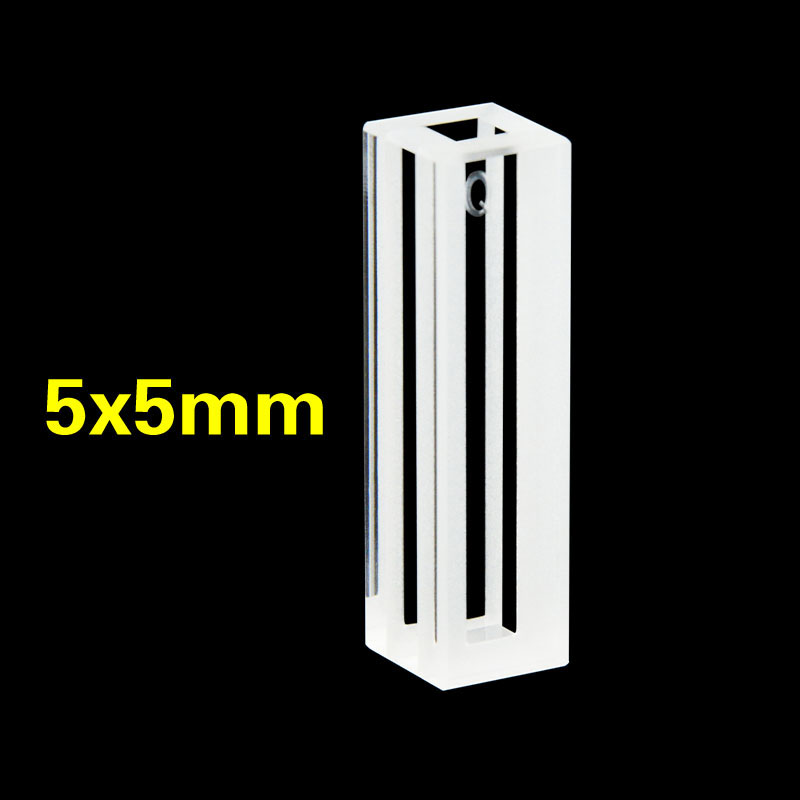 Custom 4-window quartz fluorescence cuvette built to OEM specification
