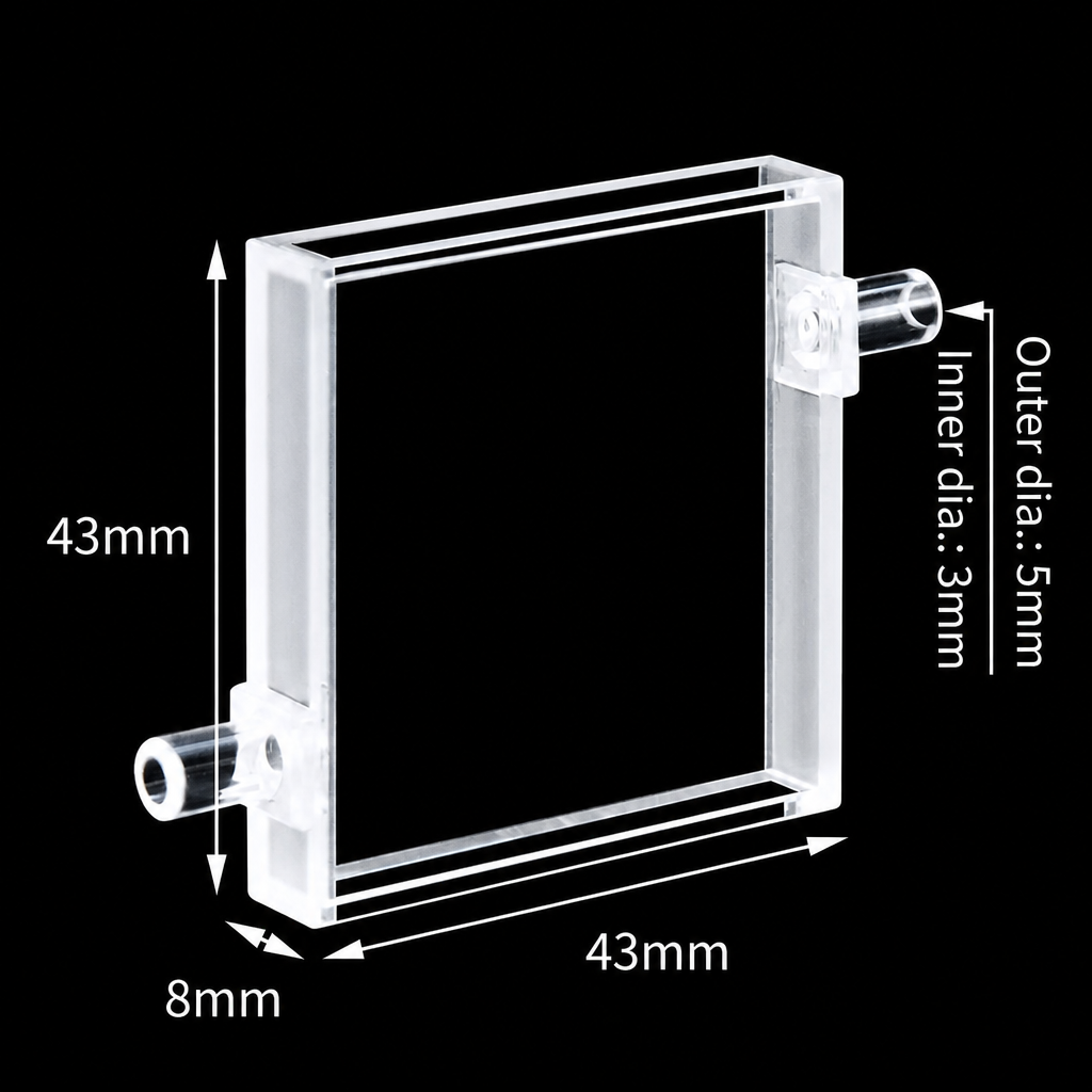 (MQQFC119) Quartz Flow Cell, 40/5 mm Path Length, 43 × 43 mm, Four-Way Light, 1 Piece
