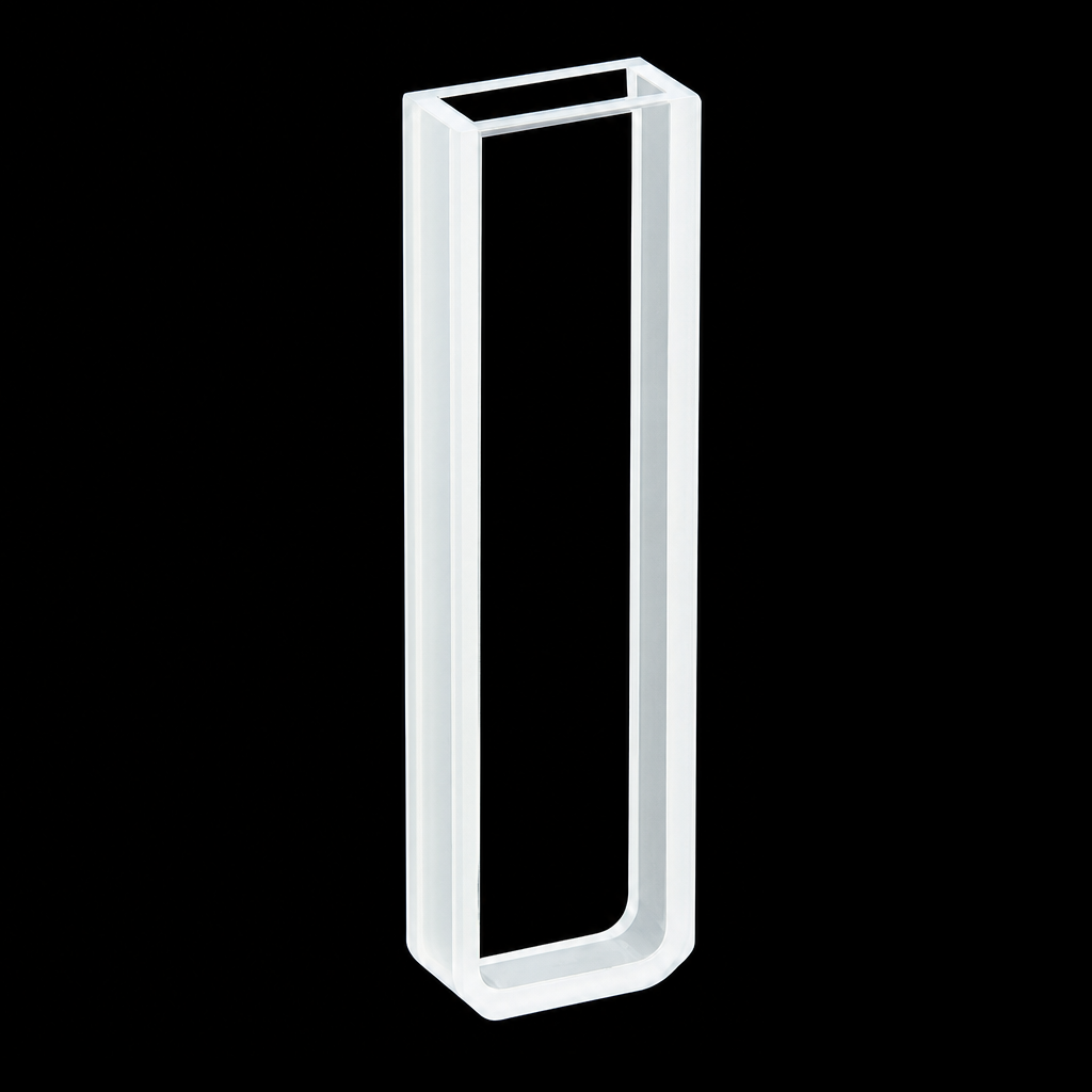 (MQQSD002) Quartz Standard Cuvette, 4 mm Path Length, 12.5 × 12.5 × 45 mm, With Lid, 10 mm, Four-Way Light, 1 Piece