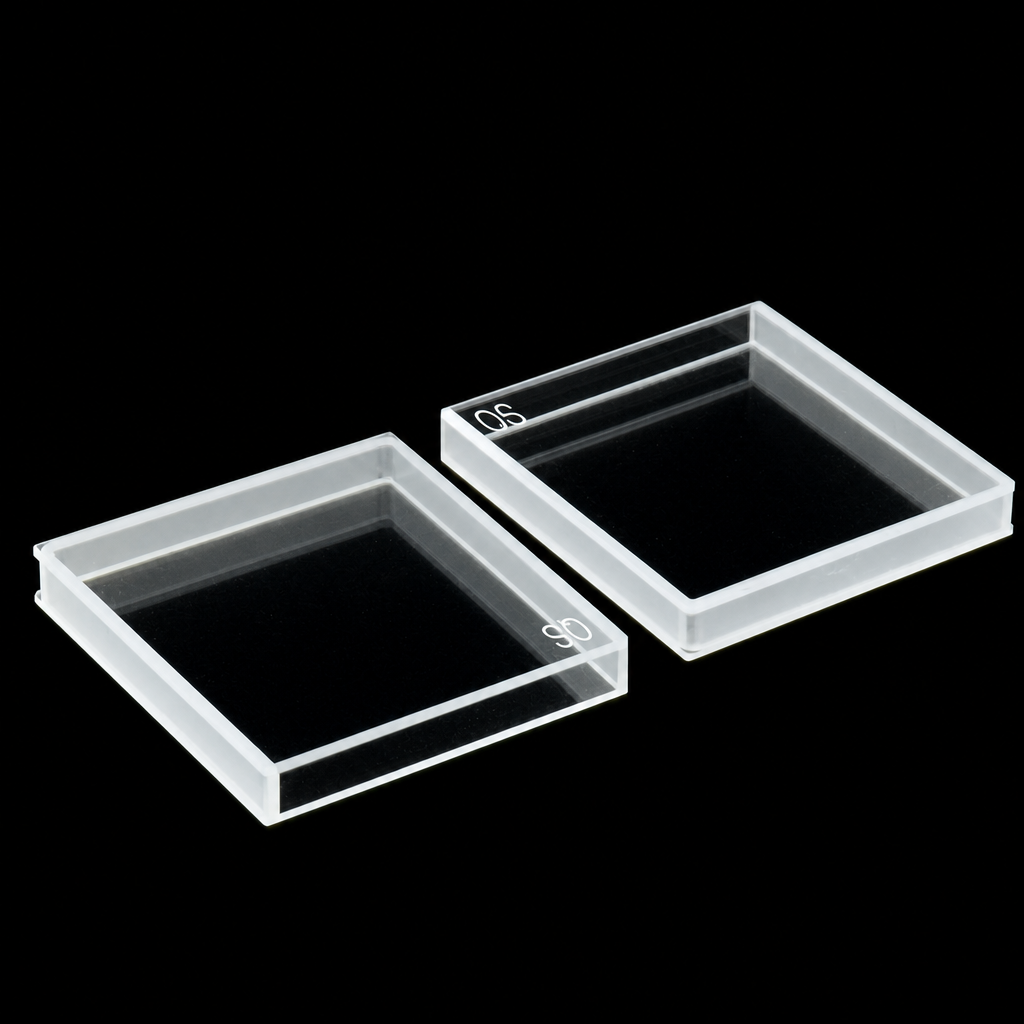Quartz Large-Window Cuvette, 7 mL, 45 mm, 5 mm, 45 × 45 × 7 mm, Quartz, Two-Way Light, 1 Piece