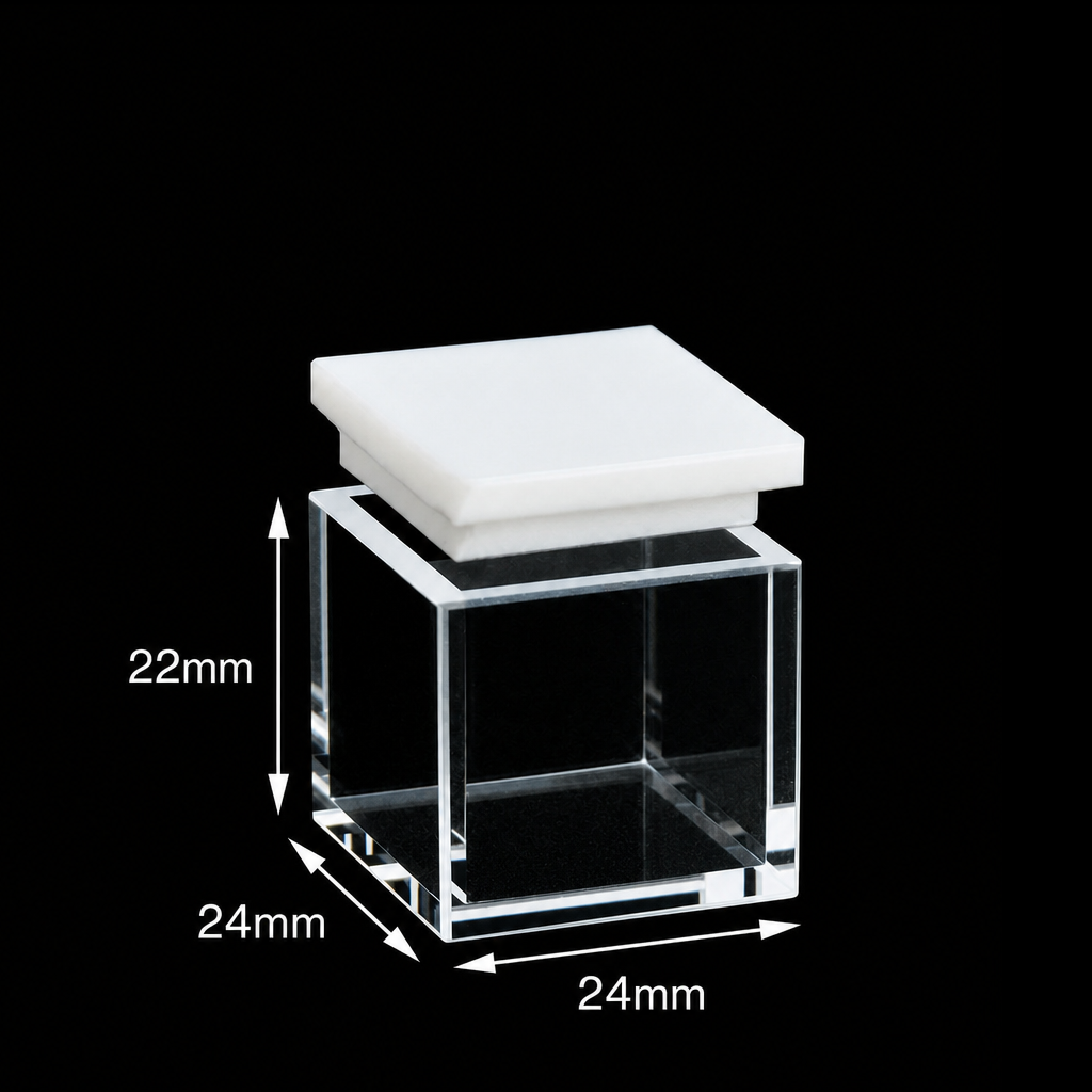 (MQQHC008) Quartz Square Reaction Cell, 20 mm Path Length, 20 × 20 × 20 mm, Five-Way Light, Molded 83, 1 Piece